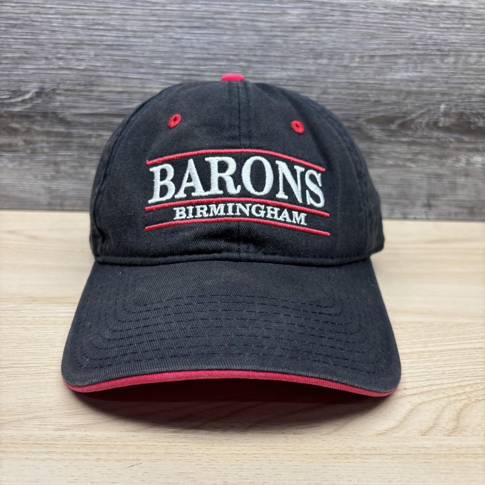 Birmingham Barons Hat Cap Strap Back Mens OSFA Black MILB Baseball Minor League